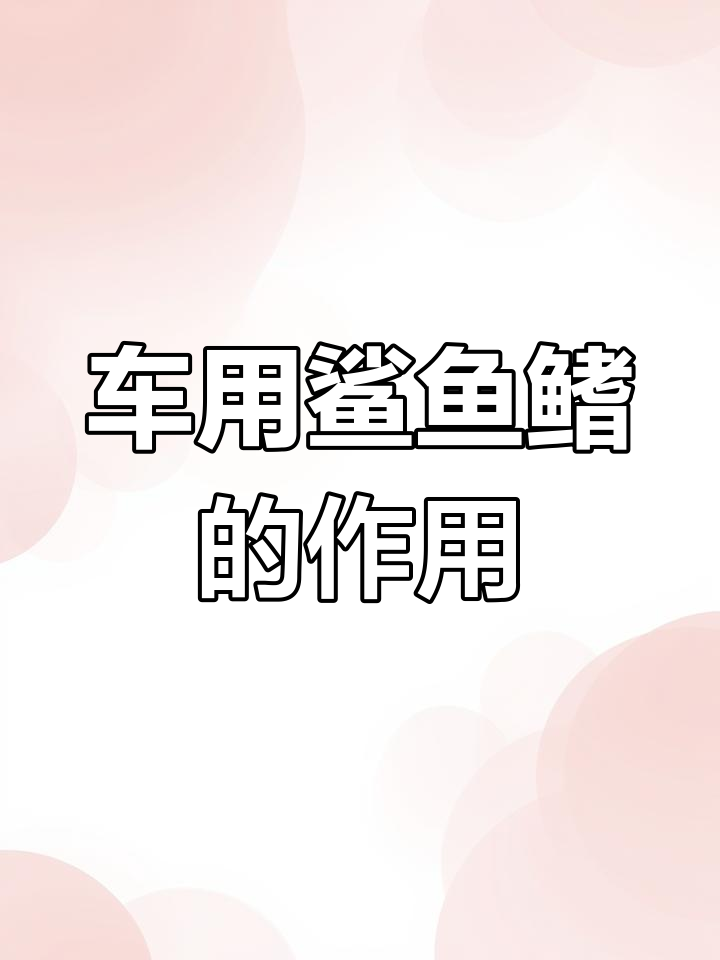 你的车有鲨鱼鳍吗?了解它的作用和安装技巧