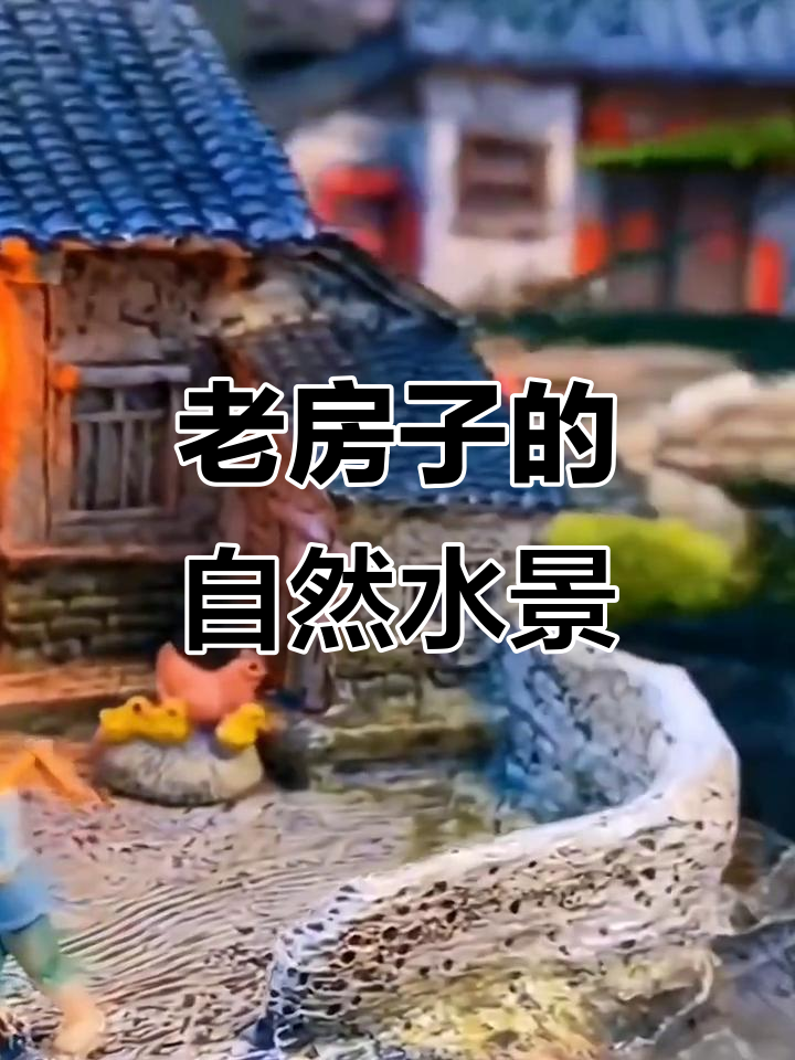 复古老房子微景观,鱼缸造景与流水摆件的自然融合