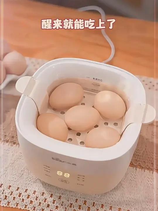 小熊温泉蛋机煮蛋器电蒸锅家用预约定时上蒸下煮多功能早餐神器蒸蛋器蒸蛋器 厨房小家电厨房小家