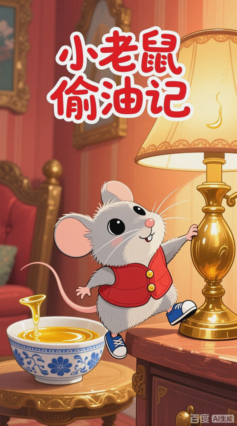 小老鼠偷油记，可爱动漫风