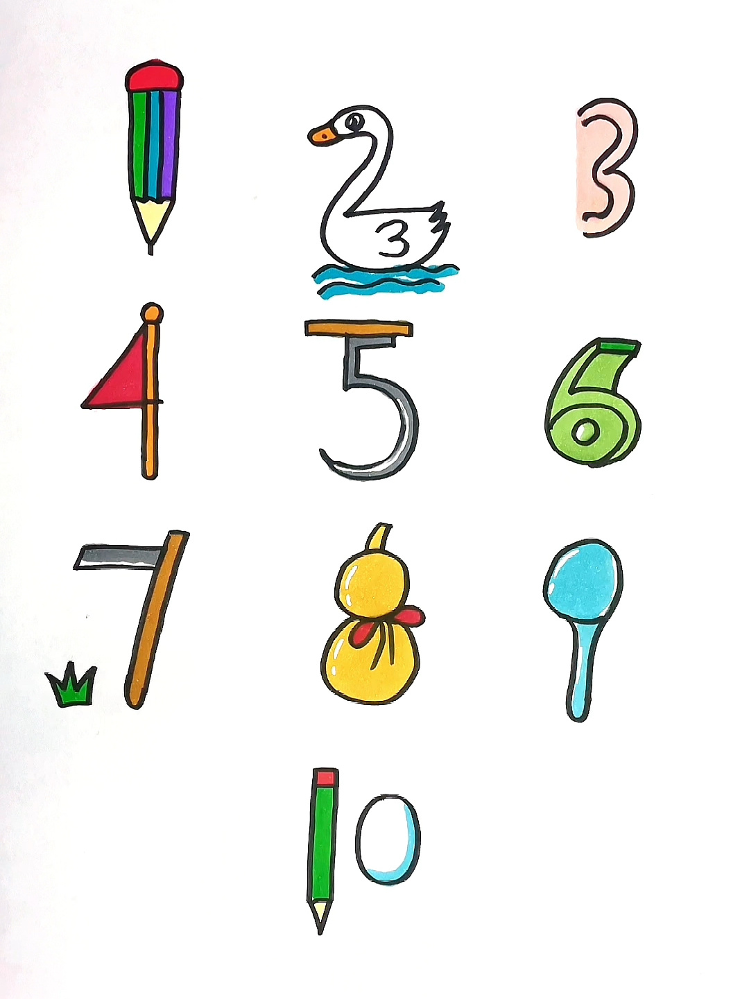 1-10数字简笔画