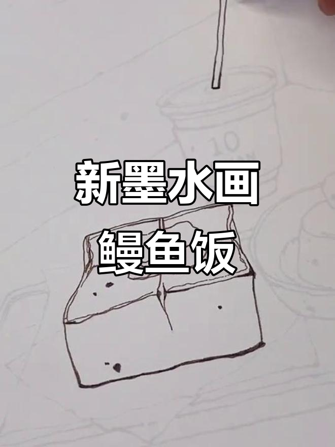 用新墨水画鳗鱼饭，描稿过程有点累但效果不错