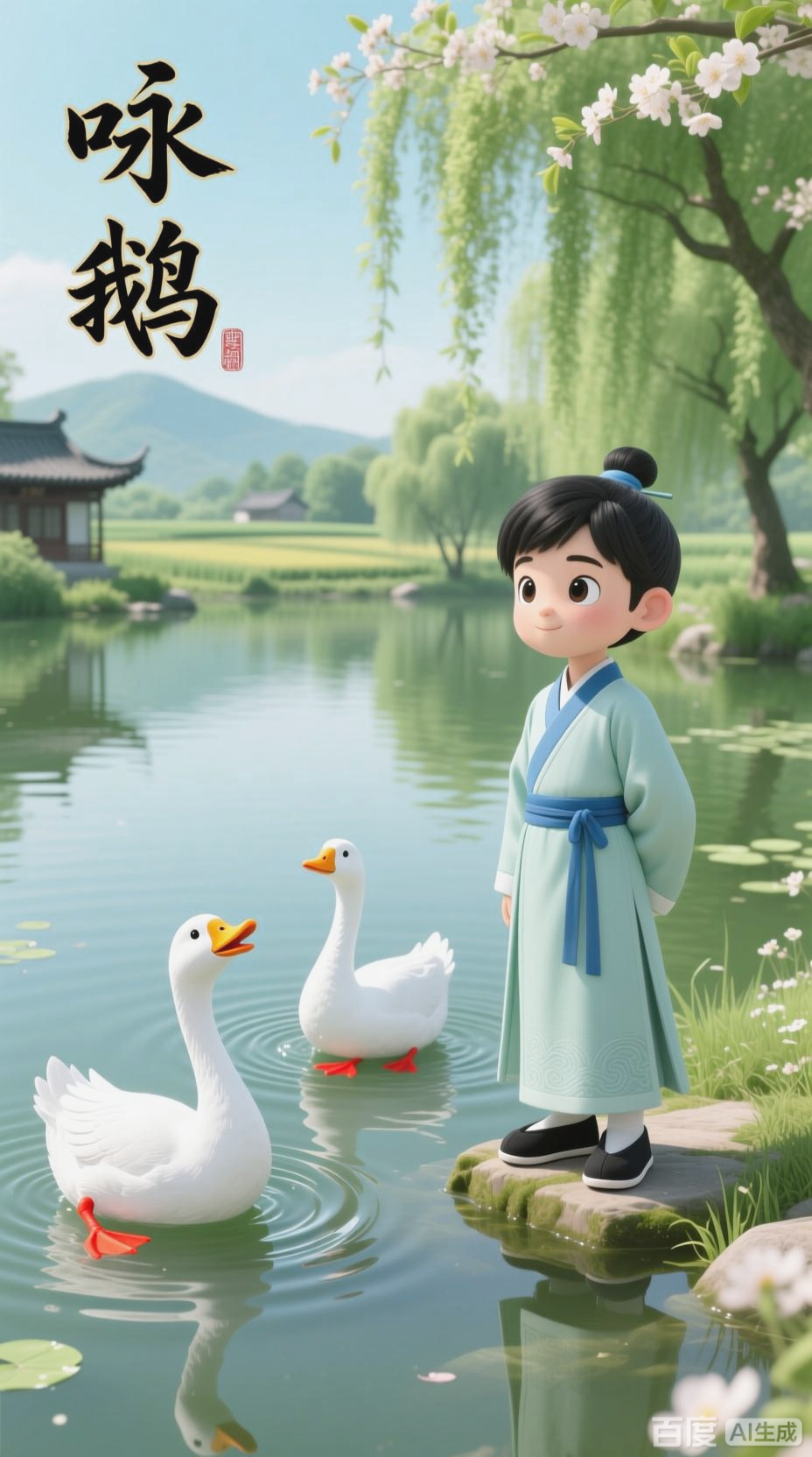 咏鹅古诗，3D卡通演绎