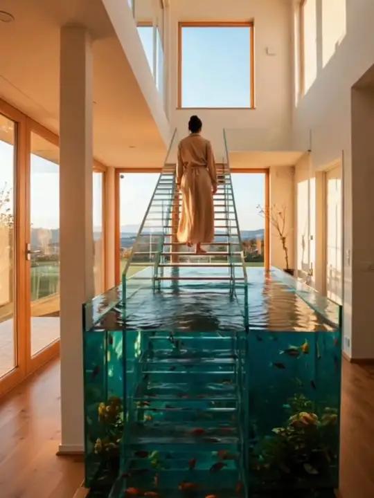 豪华楼梯鱼池、年年有鱼!