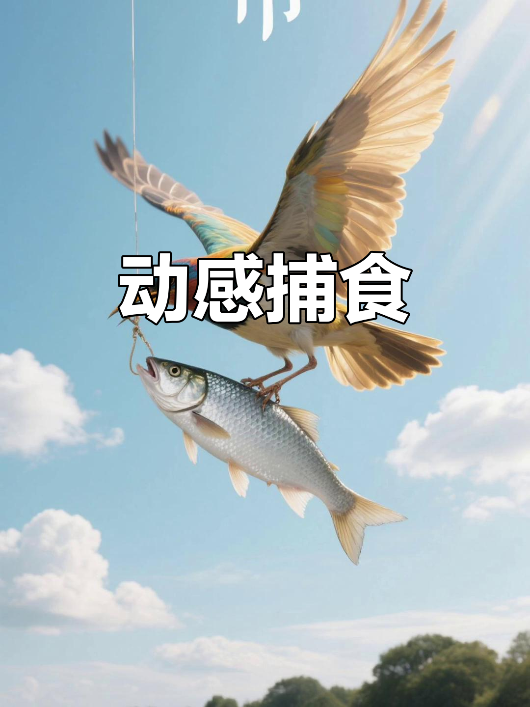 飞鸟掠过湖面,瞬间捕鱼,波光映衬,画面动感十足