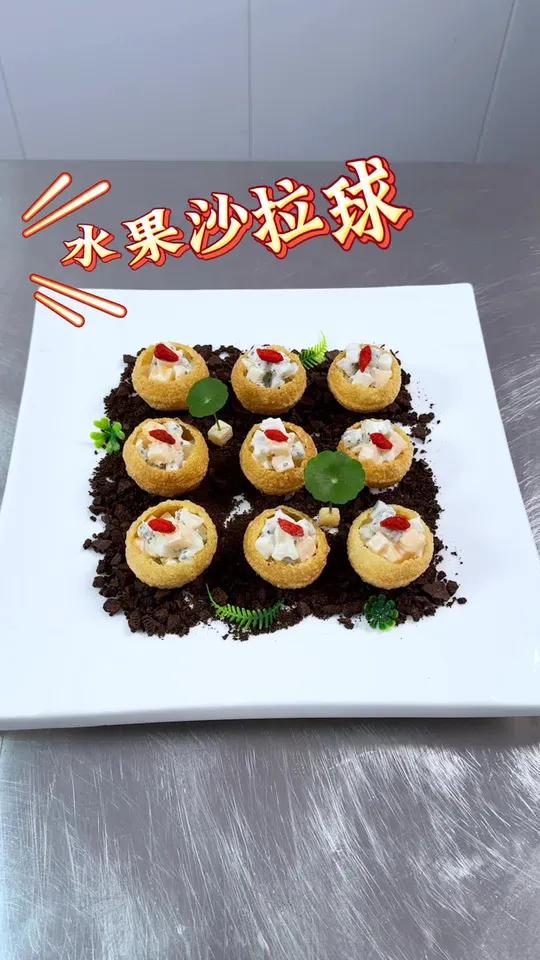 水果沙拉这样做,美食也像零食,酥脆可口