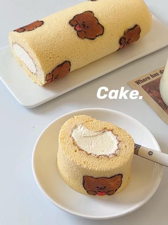小熊彩绘蛋糕卷好吃又可爱~