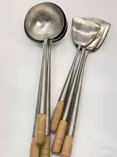 香港陈枝记老款纯手工炒勺和锅铲复刻版