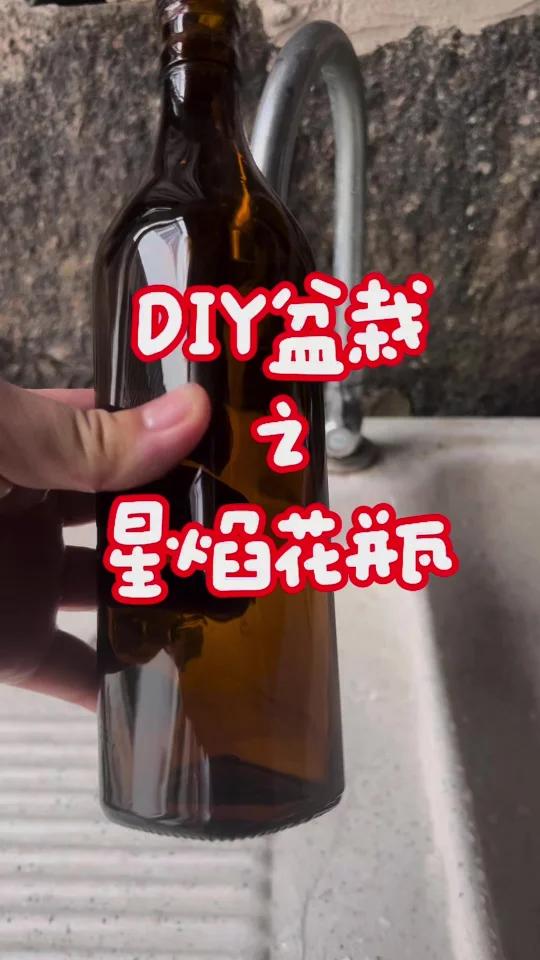 发现星焰与绿韵的魔法! 用热胀冷缩原理,我将废玻璃瓶秒变“星焰绿韵”多肉花瓶!从炽热铁环切