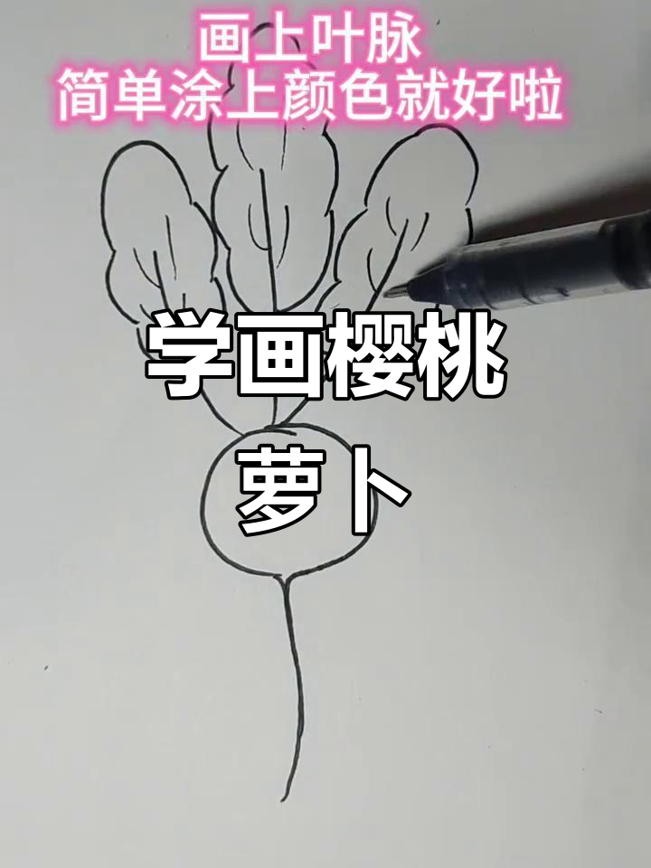 轻松画出樱桃萝卜,步骤简单又有趣