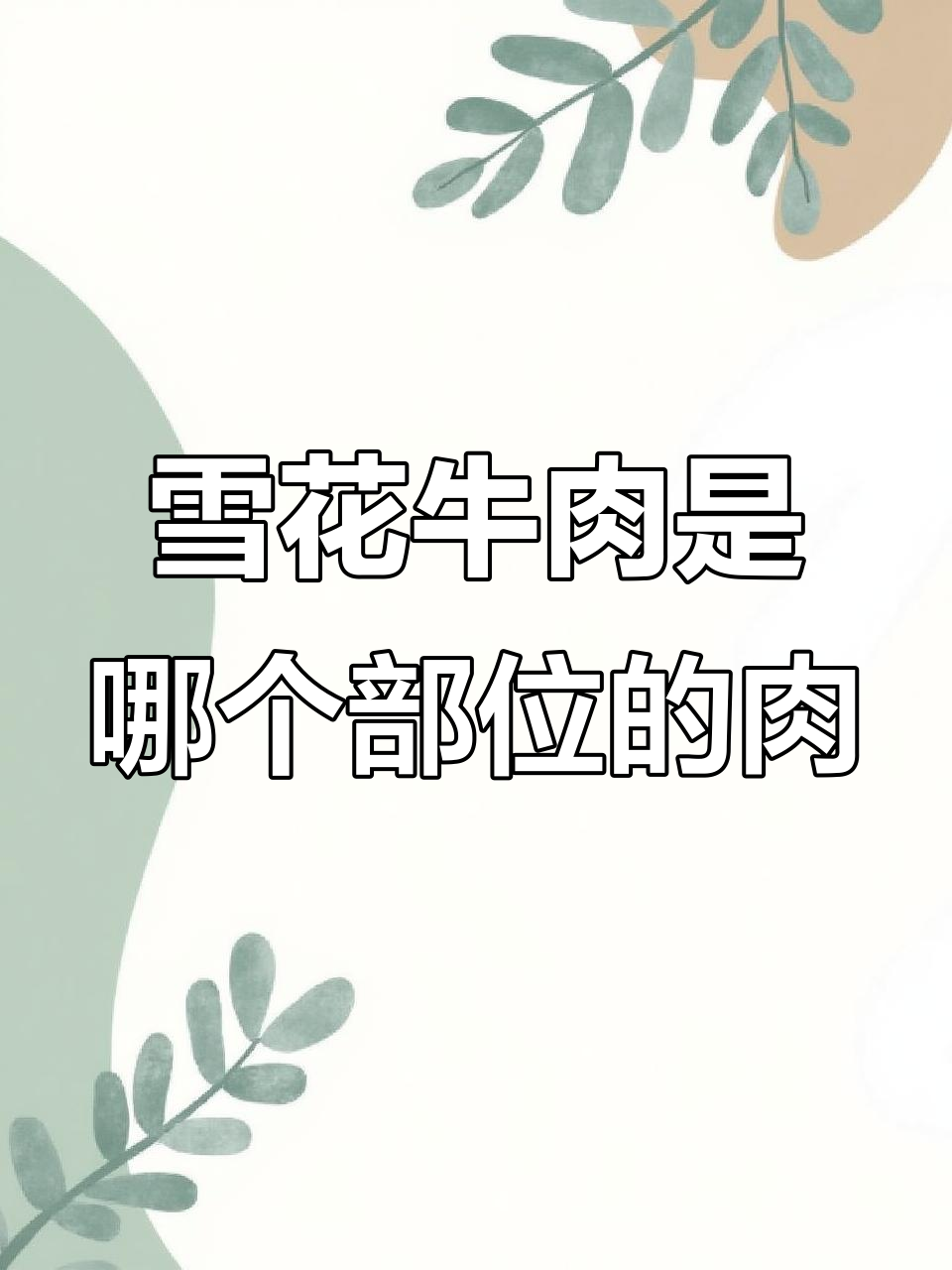 雪花牛肉的秘密:牛身上最珍贵的部位,口感无敌