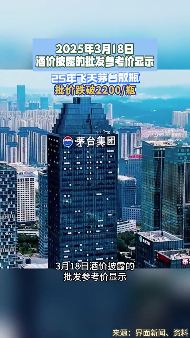 今日25年飞天茅台散瓶批价跌破2200/瓶