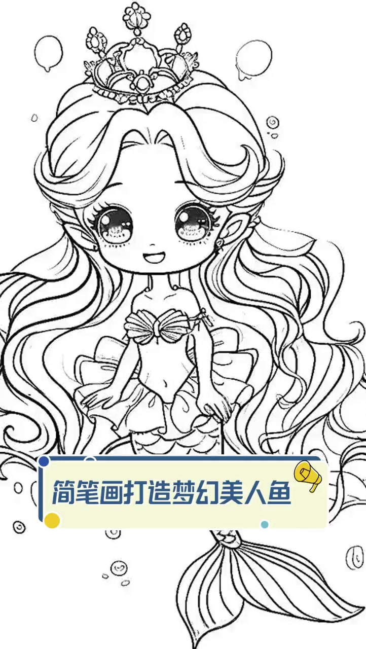 简笔画打造梦幻美人鱼