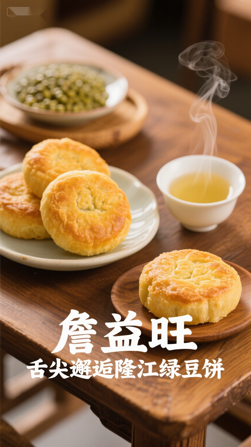 詹益旺,舌尖邂逅隆江绿豆饼