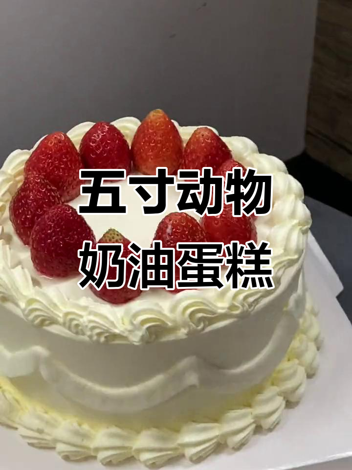潮州市高端动物奶油草莓蛋糕,五寸小而美,仅需49元!