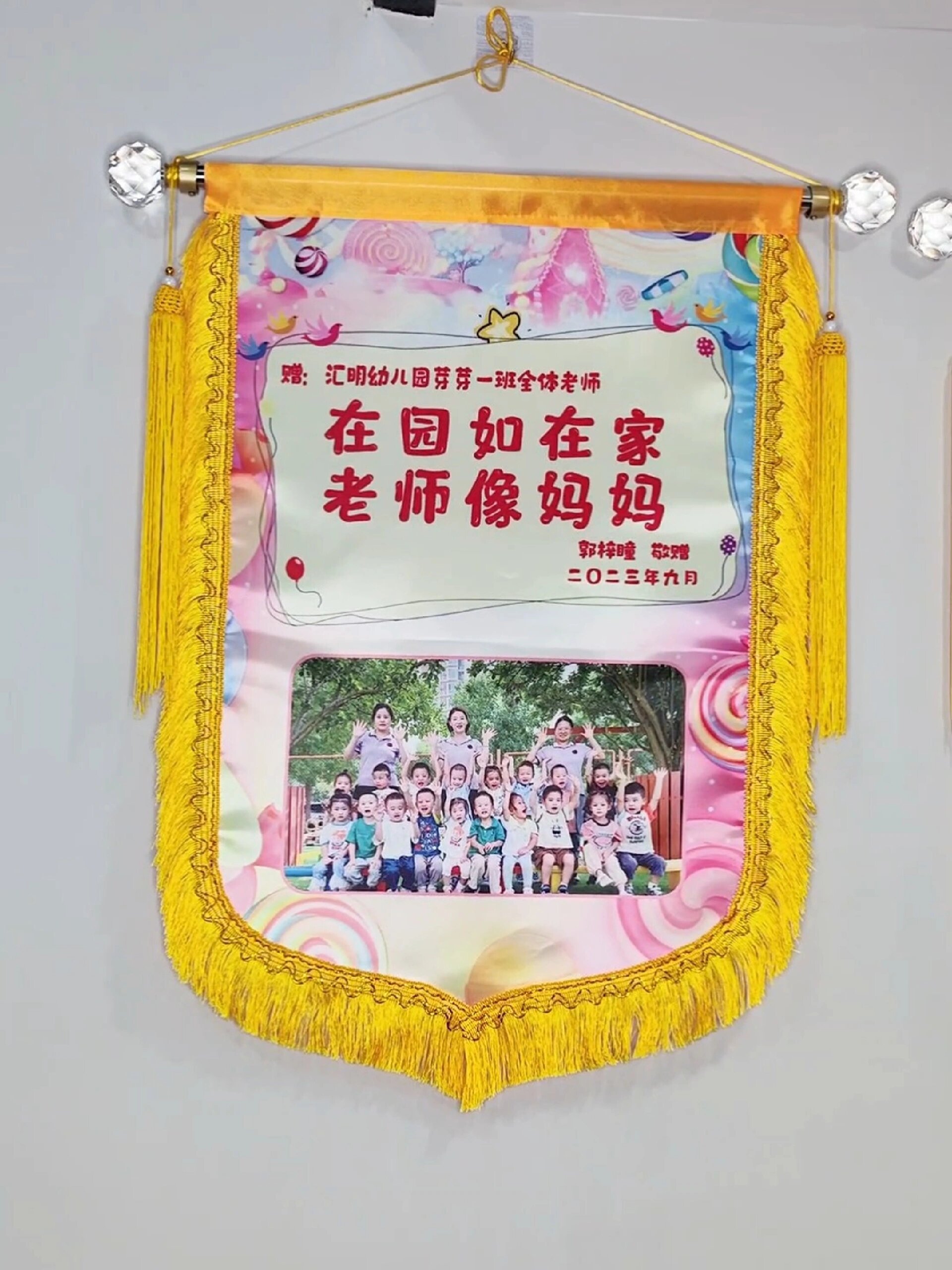 送幼儿园老师的彩色锦旗