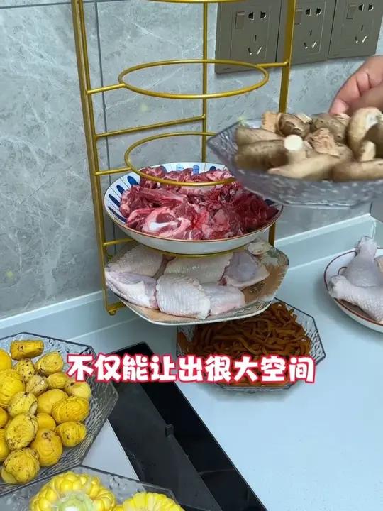 //映调「厂家福利」厨房台面置物架多层壁挂式备菜盘收纳架 放菜多层架子