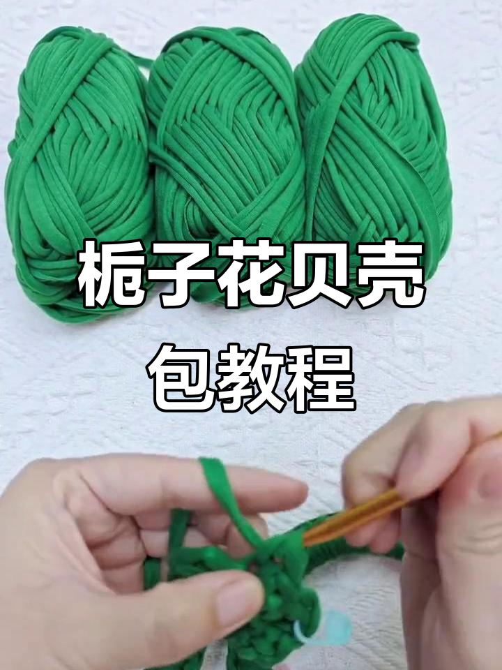 零基础学钩针:栀子花贝壳包编织教程