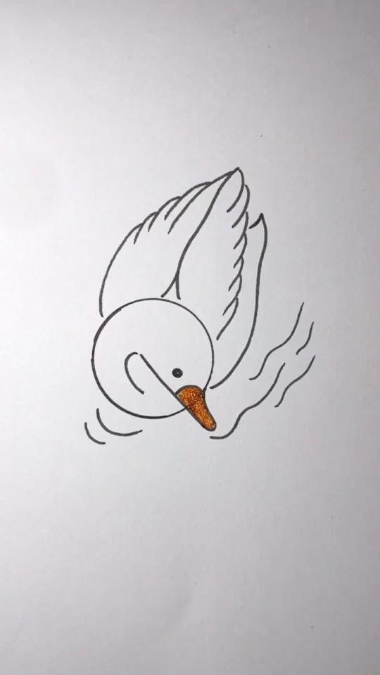 英文“Q”画鸭子