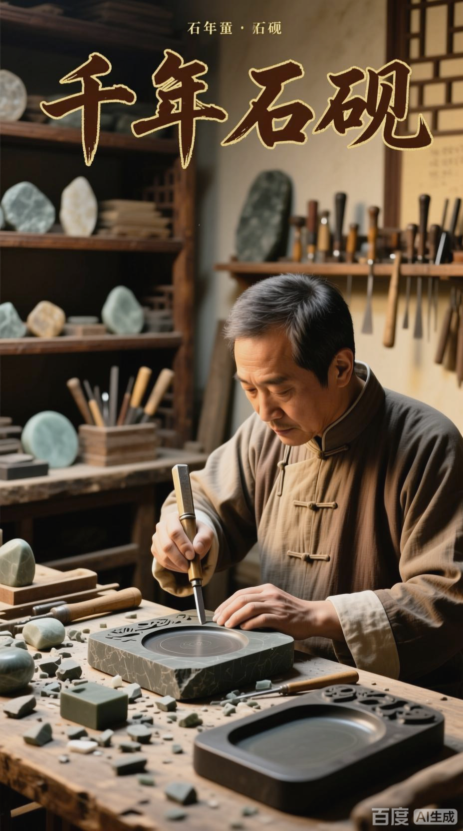 石砚制作:因材施艺,巧用天工