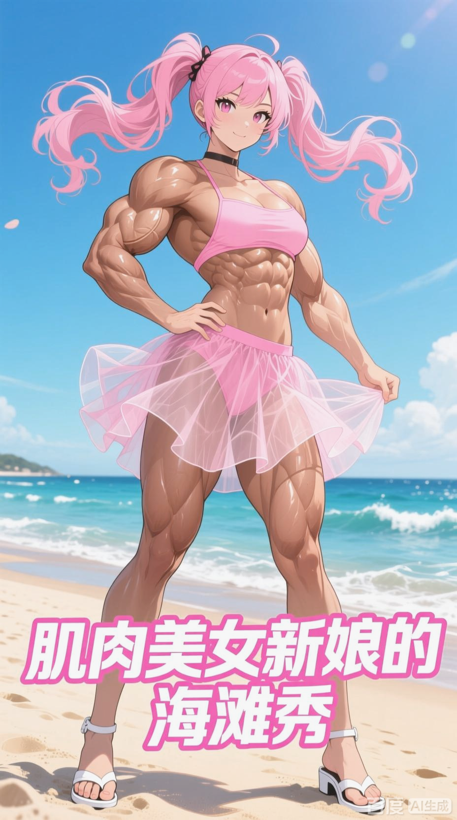 肌肉美女新娘的动漫海滩秀