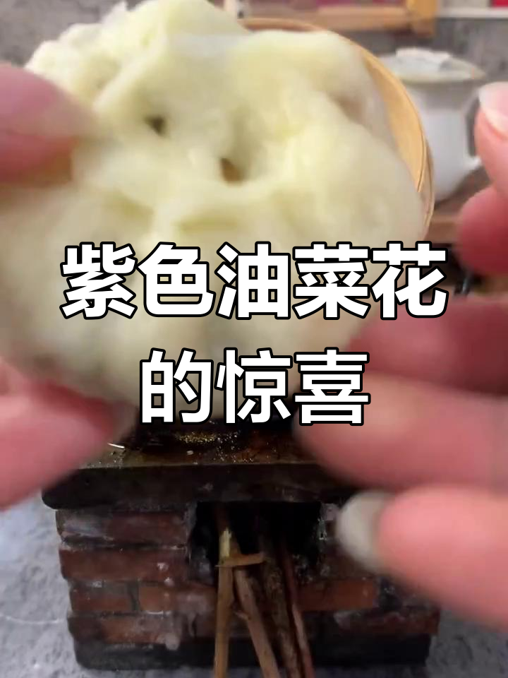 朋友告诉我紫色油菜花能吃,包包子味道意外不错!