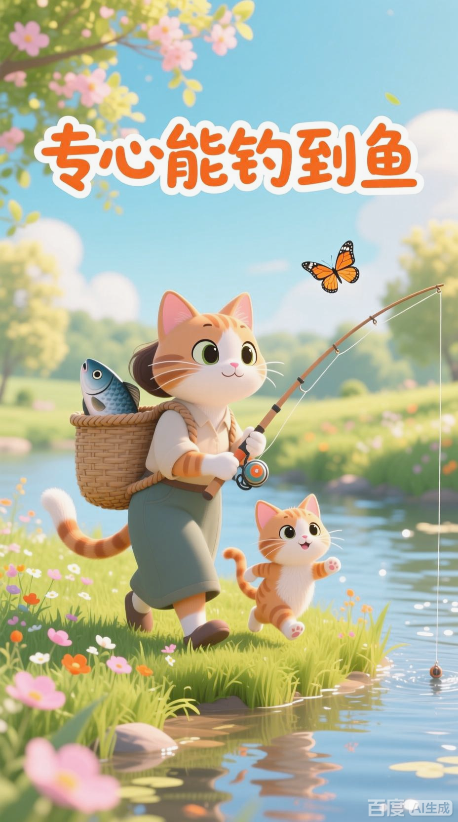 小猫钓鱼