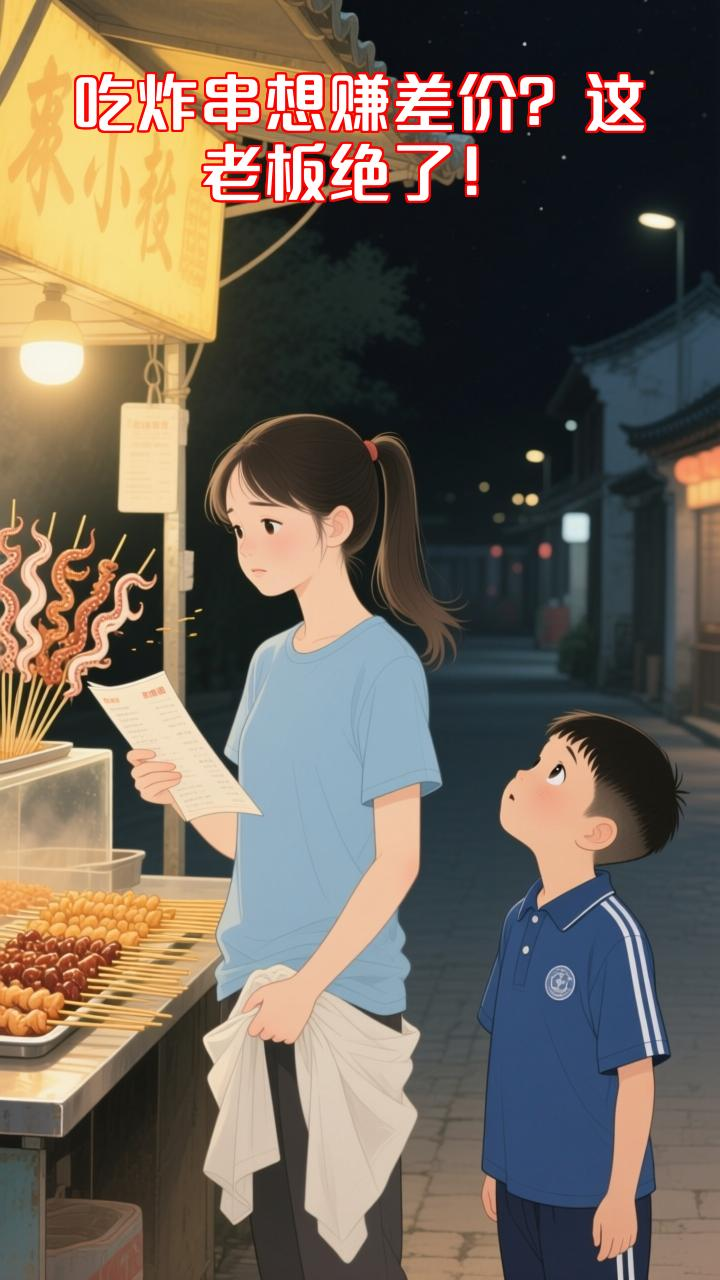 姐姐带弟弟吃炸串想赚差价,老板一招让她傻眼!