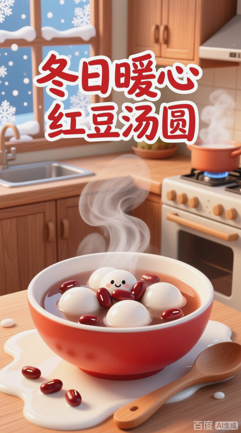 冬日暖心，红豆汤圆时光