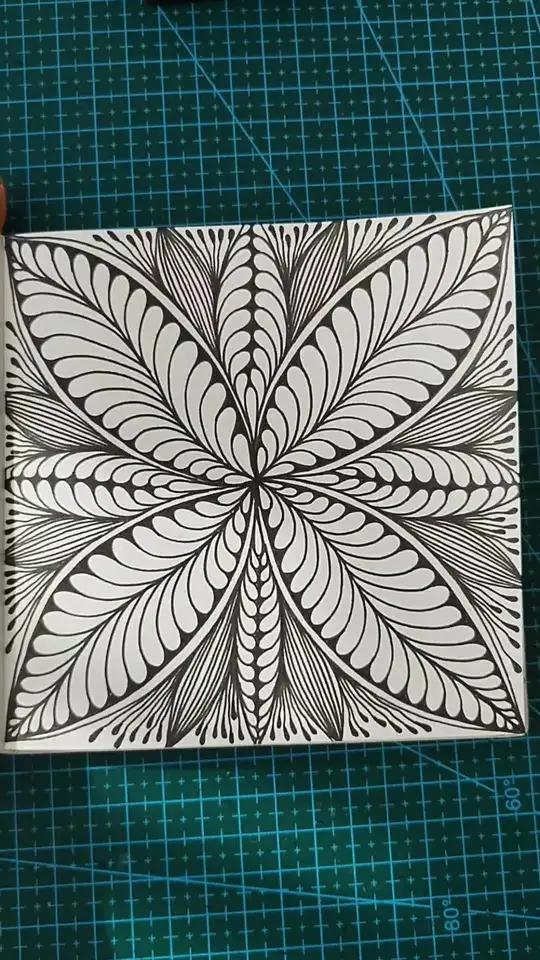沉浸式画画！感受秩序美！临缠绕画解压禅绕画手绘线描装饰画
