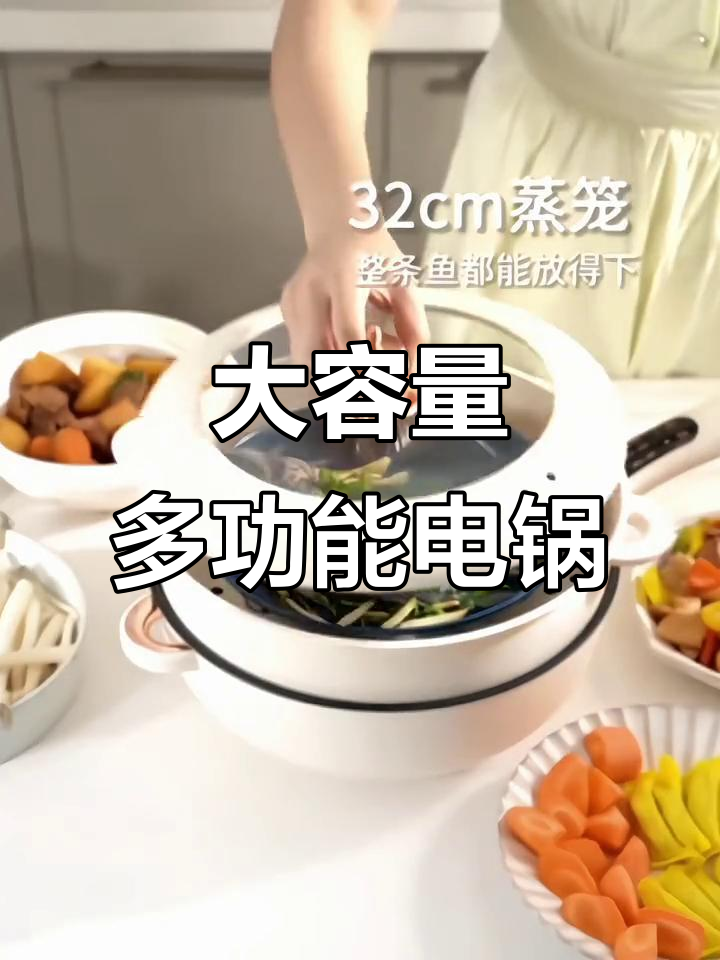 5升大容量电炒锅,爆炒蒸煮炖一锅搞定!