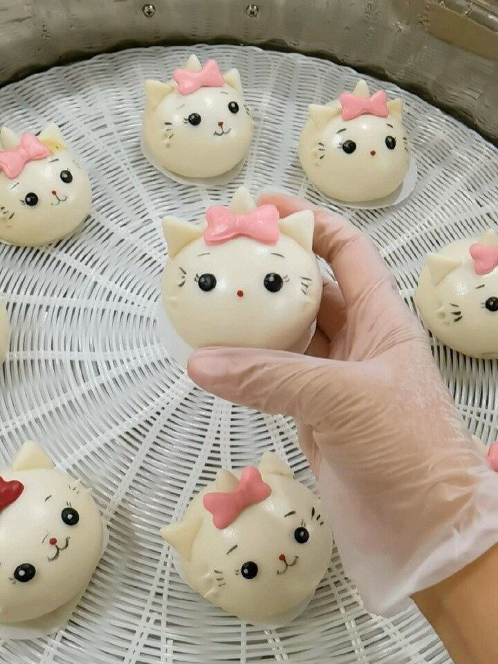 一致好评的小猫奶酪包子,造型做法来了
