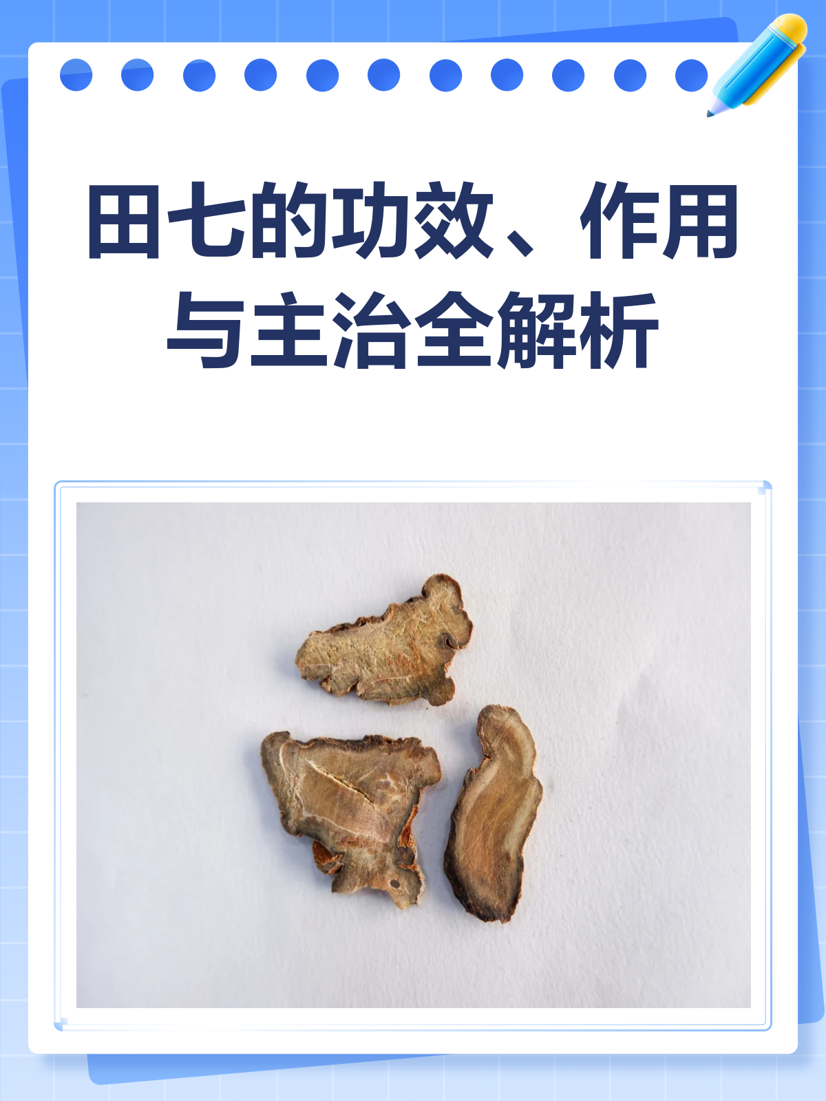 田七,你真的了解它的功效与主治吗?