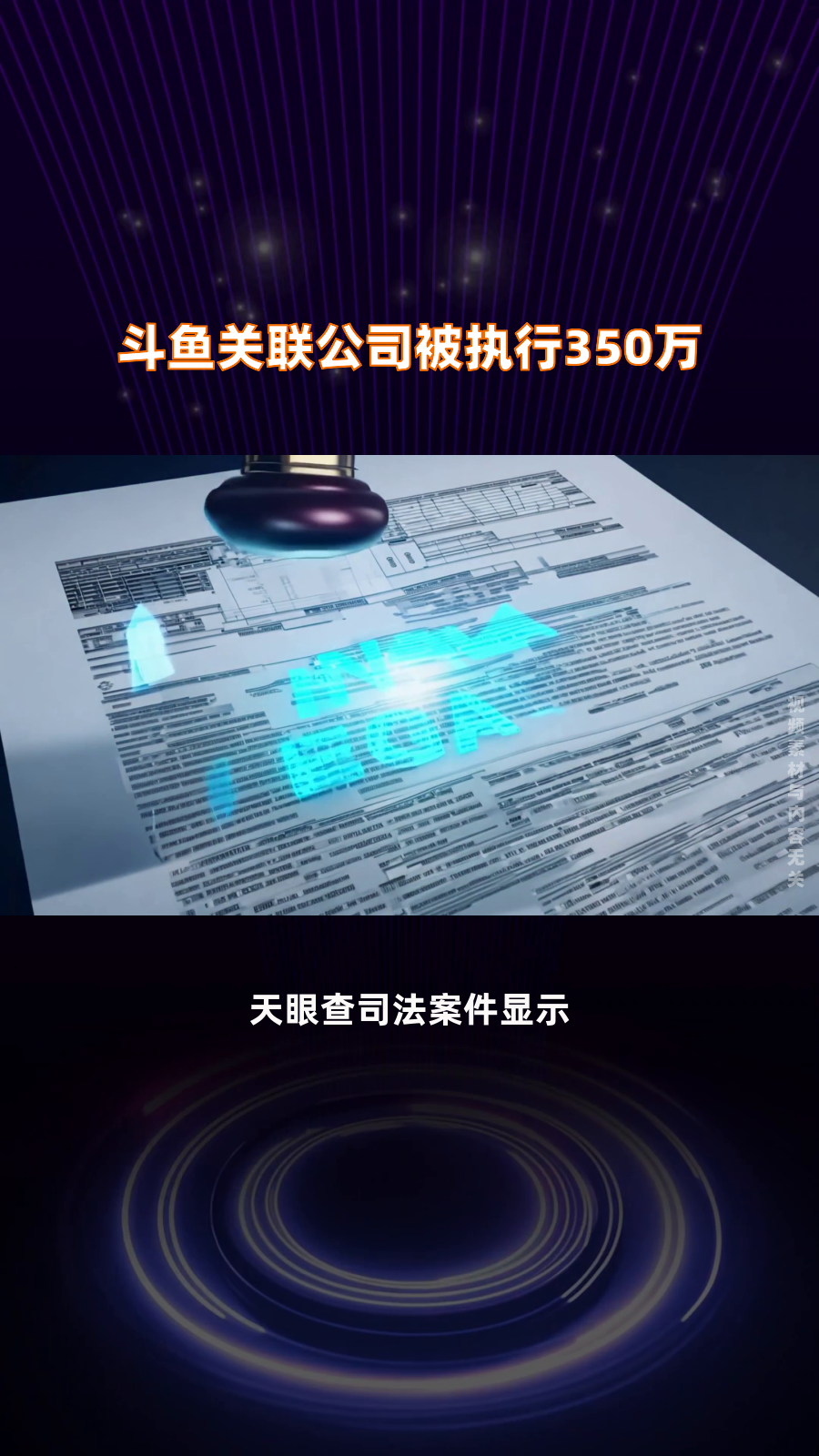 斗鱼关联公司被执行350万|快报