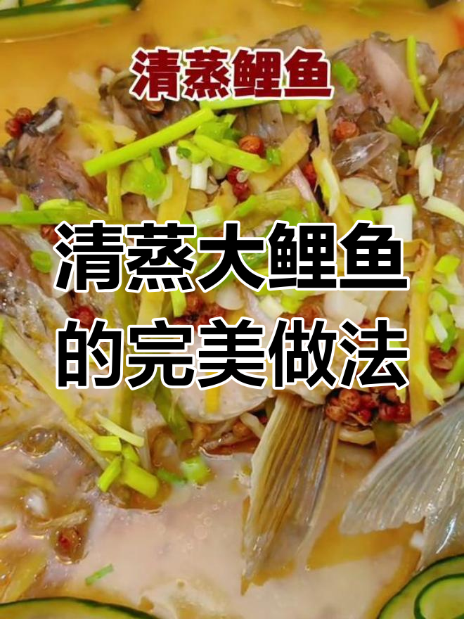 活杀鲤鱼清蒸技巧,简单又美味,鱼肉鲜嫩无比