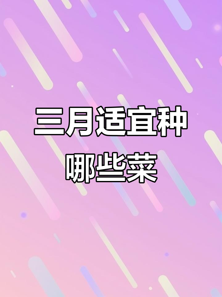 长江中下游三月份适合种植的蔬菜品种推荐