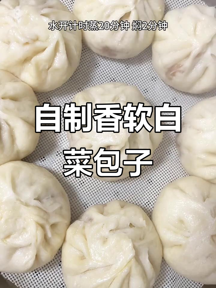 白菜肉包,蒸出满满香气,孩子一口气吃两个