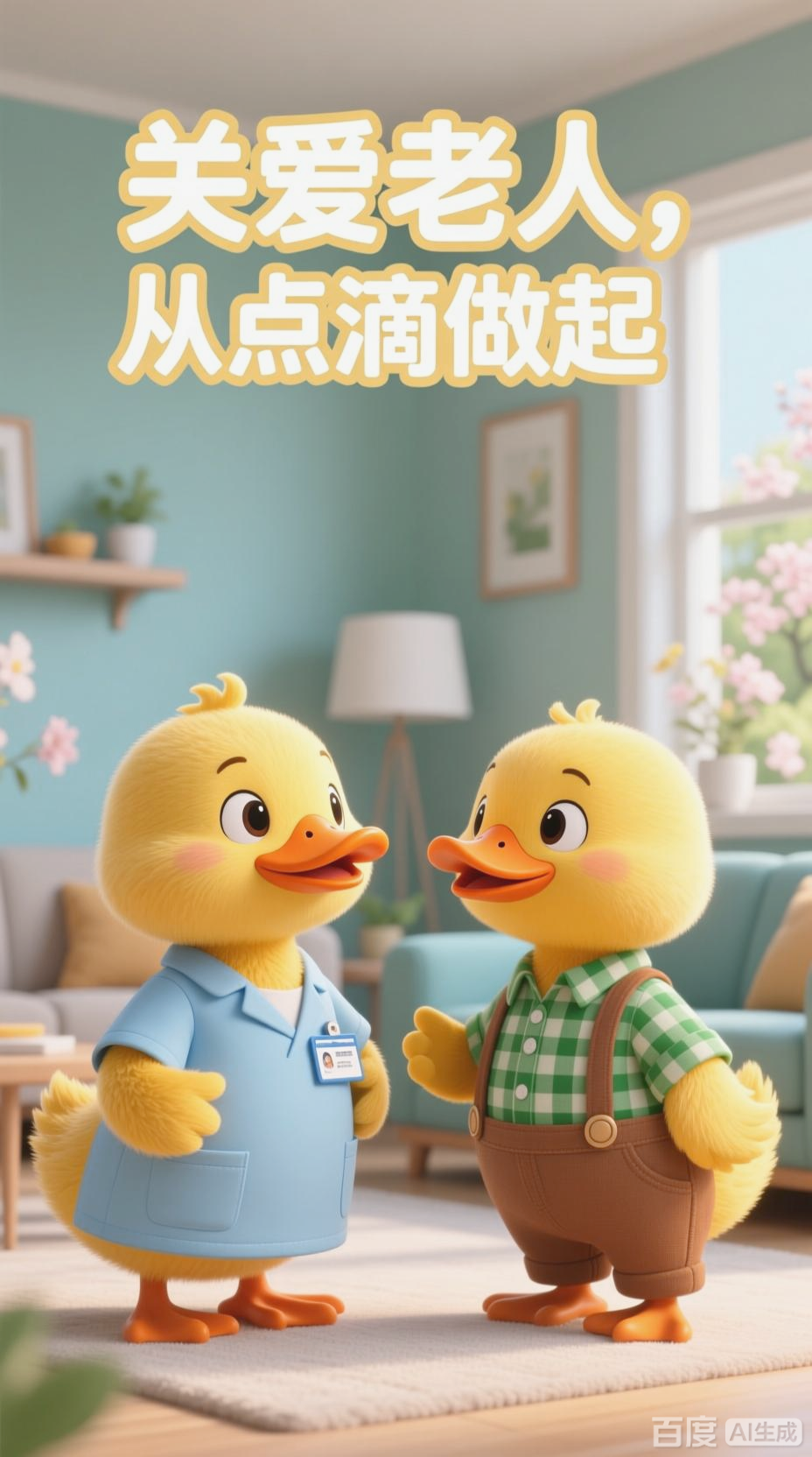 小黄鸭对话：老年人护理的温馨分享