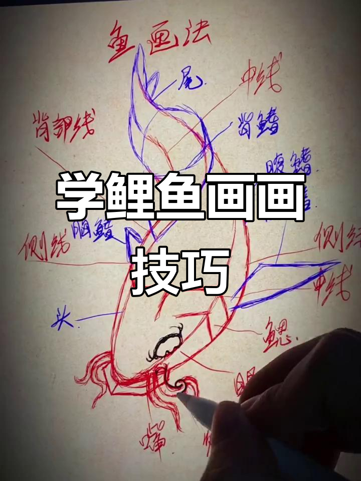 零基础学鲤鱼画法，轻松掌握各种鱼的构图与形态