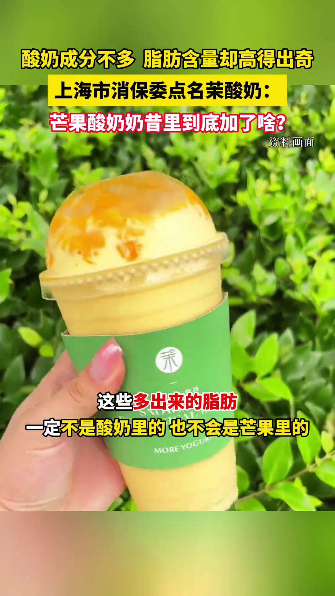上海市消委会点名茉酸奶:酸奶量不多,脂肪含量却高得出奇
