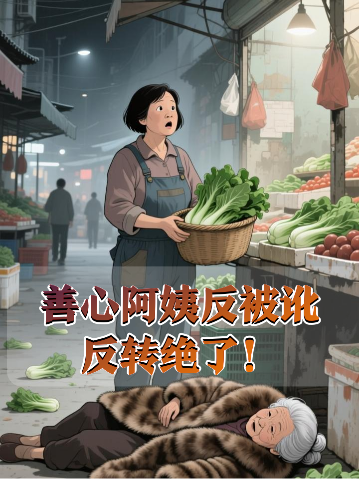 卖菜阿姨救下晕倒老人反被家属索赔，监控曝光后全网炸了