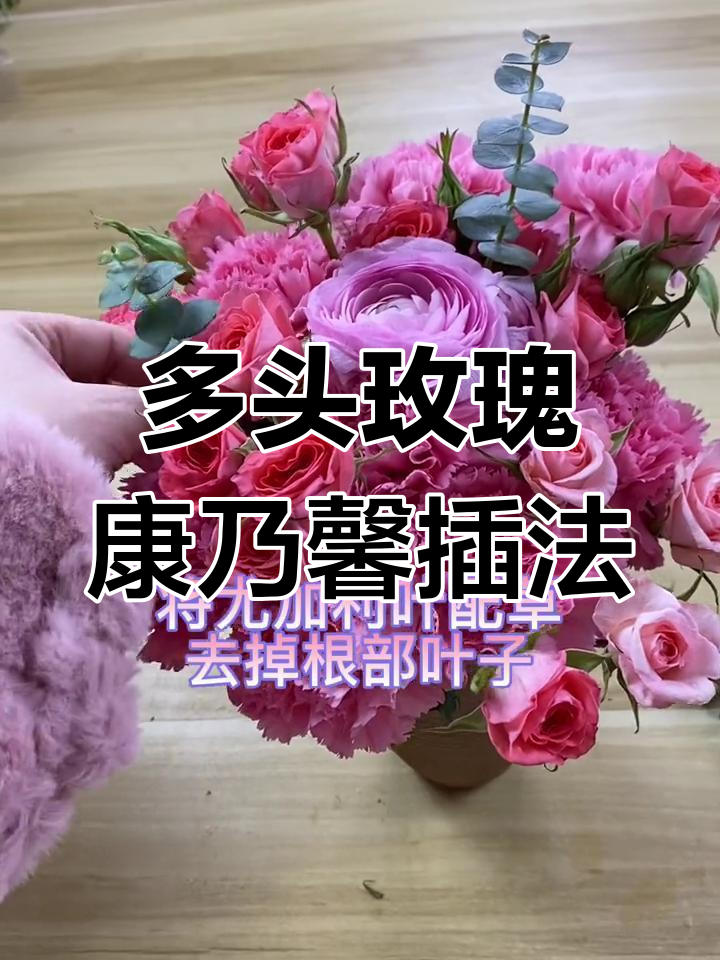 康乃馨与多头玫瑰的插花技巧,轻松打造美丽花艺
