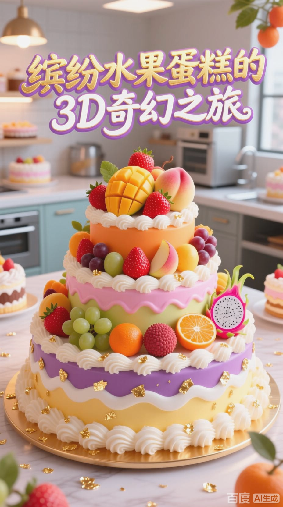 公主梦紫静馨里的缤纷水果蛋糕