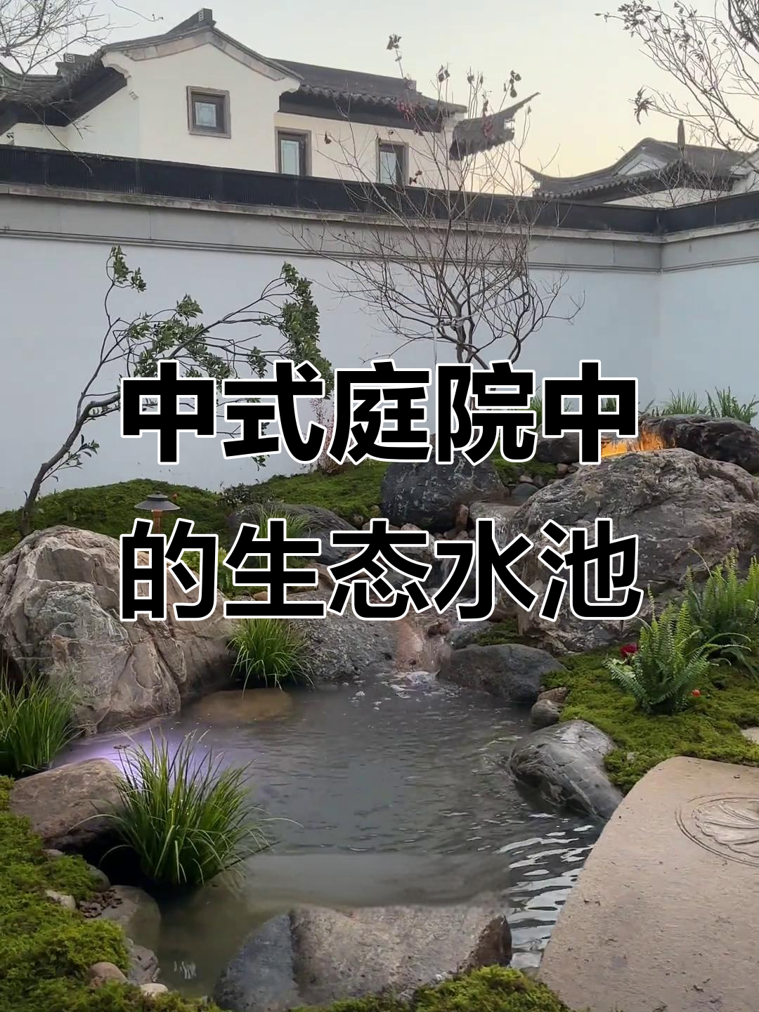 生态鱼池与中式庭院的完美融合,打造自然灵动庭院