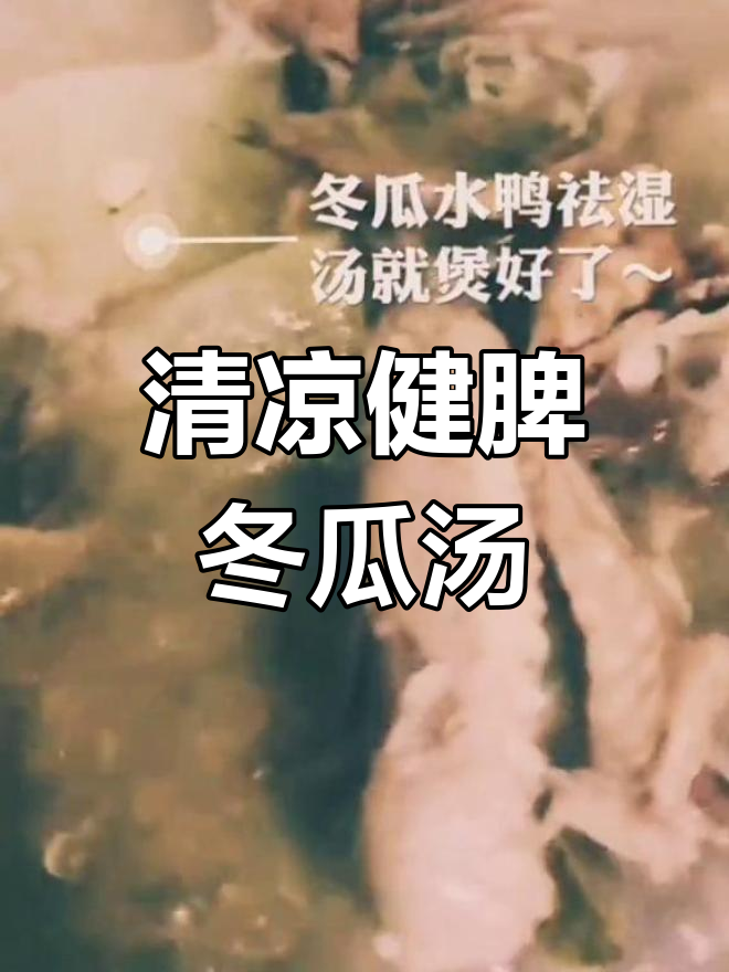 冬瓜水鸭汤,清热祛湿、滋补养颜