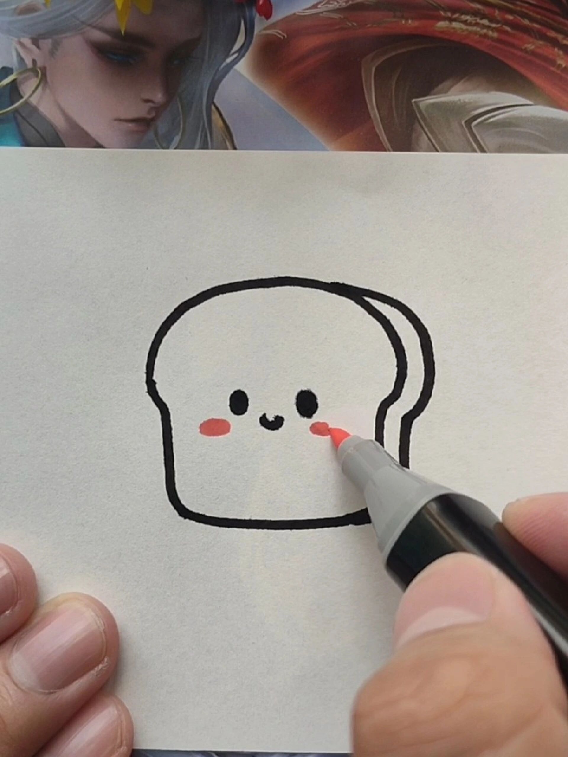 超简单的面包画法,快来试一试吧～
