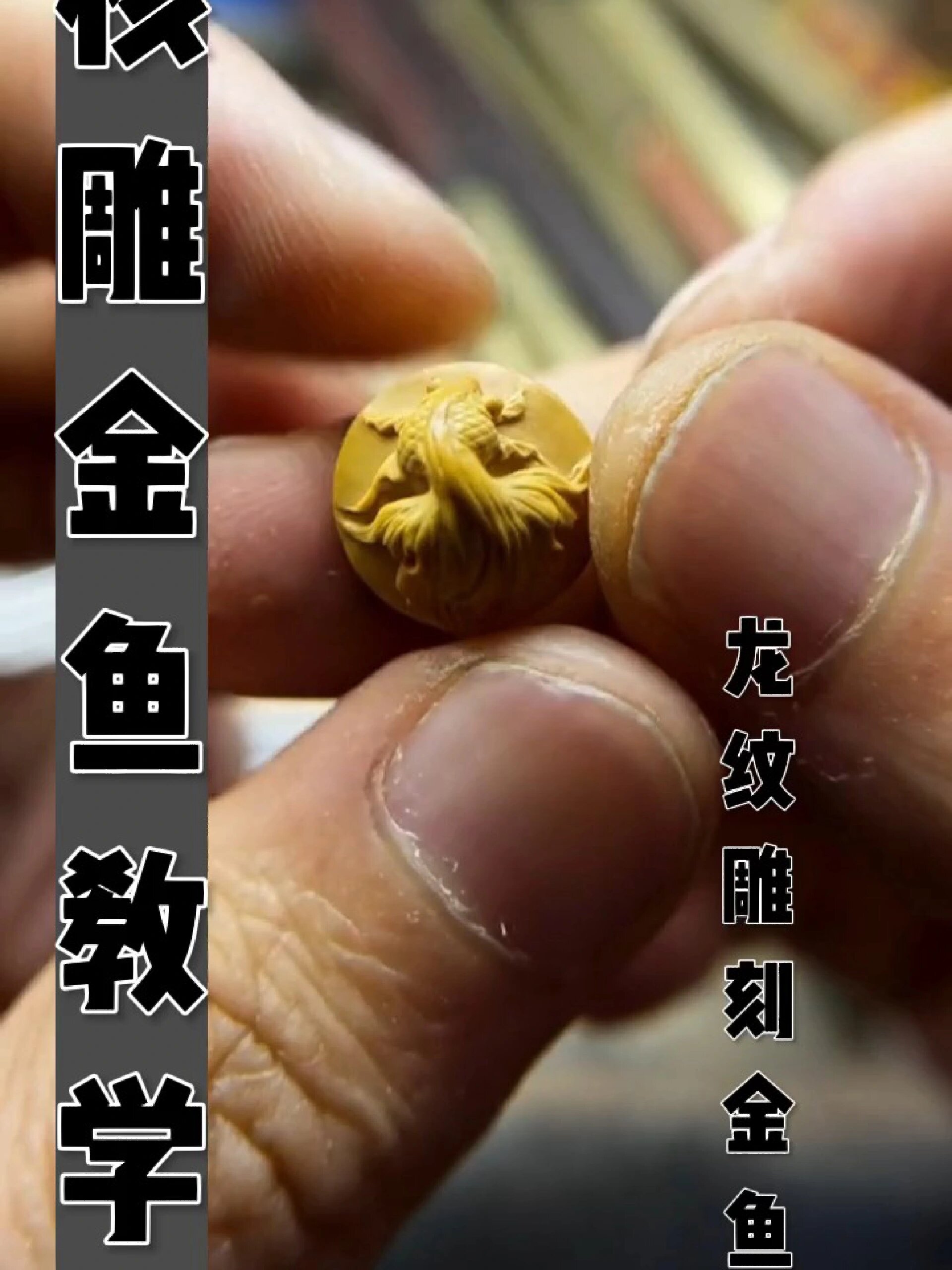 核雕教学之金鱼雕刻
