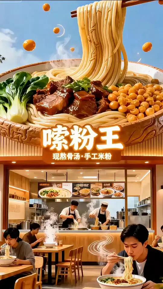 自带流量的门店招牌设计,一看就有食欲门头设计粉店装修 南宁餐饮装修南宁铺面装修 