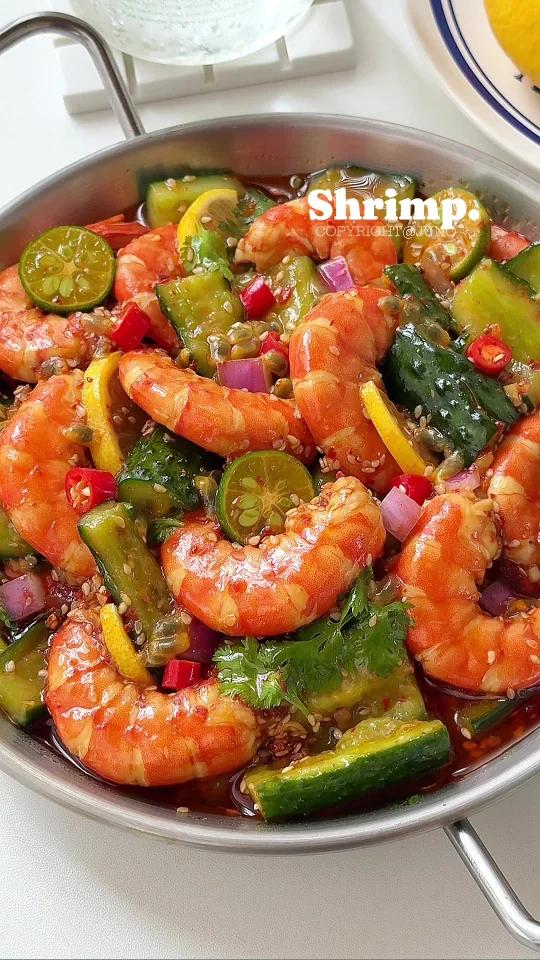 夏天必吃百香果柠檬虾！酸辣开胃巨好吃