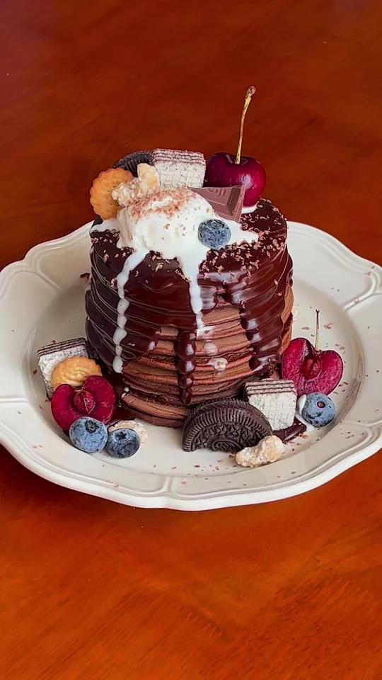 无油免烤|巧克力威化松饼蛋糕超松软好吃